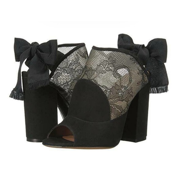 Tabitha Simmons Shoes - Tabitha Simmons Regina Lace & Suede Ankle Wrap Open Toe Heels Women Size 39 US 9